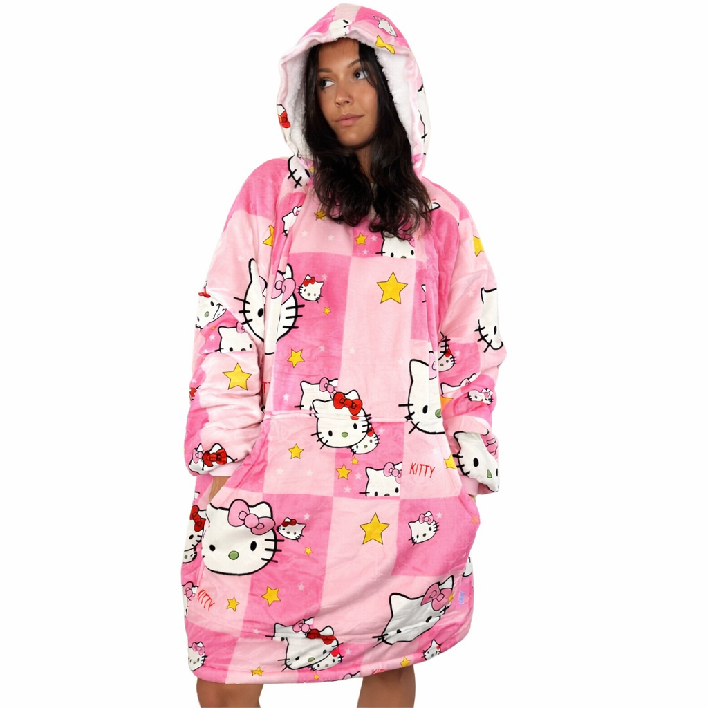 Hello Kitty Wearable Blanket Hoodie for Kids & Adults | OLM Toys